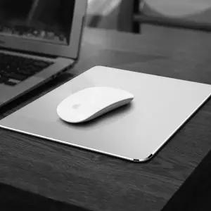 메탈 마우스 패드 얇은 양면 노트북 알루미늄 마우스 패드 게이밍 책상 견고 블랙 고급