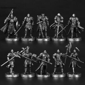 흰색 황동 전쟁 군단 두려움없는 기사 모델 미니어처 입상 컬렉션 금속 체스 조각 테이블 게임 장식 선물