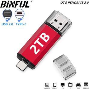 BINFUL 2NI1 TYPE-C USB 2.0 플래시 드라이브 2TB 512GB 고속 펜 체인 포함) 메모리 스틱 크리에이티브 비