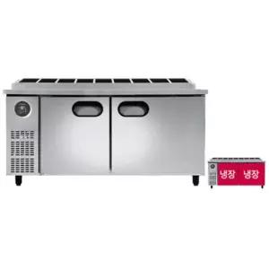 스타리온 SR-G18ESEVG 1/3밧드 앞작업대 올스텐 업소용 김밥 토핑 냉장고