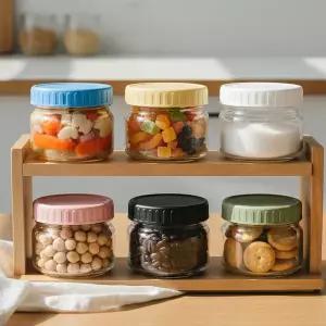 [헥사] 에코링 플라스틱 뚜껑 유리병 89mm SG430 6P 350 입구넓은 고추장 밀폐 유리병