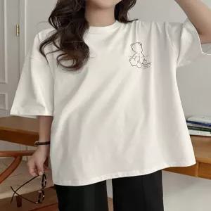 스윗베어 루즈핏 라운드 반팔 티셔츠 86245 빅사이즈 여성의류