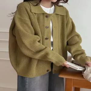 모우트 골지 카라 니트 가디건 86167 빅사이즈 여성의류