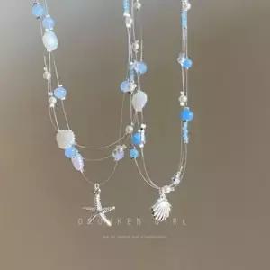 불가사리 조개 추천 청량한 비즈 꾸안꾸 초커 목걸이 WFJ34LG