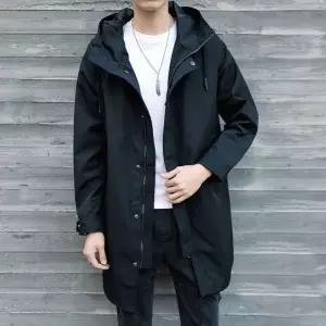 NFY017 빅 사이즈 봄가을 루즈핏 후드집업 하프 트렌치코트