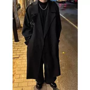 NFY003 빅 사이즈 봄가을 오버핏 더블 롱 트렌치코트