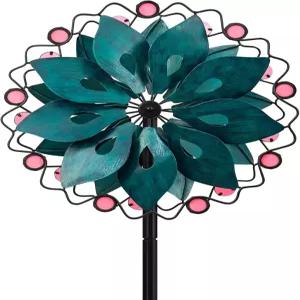 시안 오아시스 윈드 스피너 야외 - 금속 정원 스피너(스테이크 포함) 마당용 풍차 가족을 위한 선물 13인치