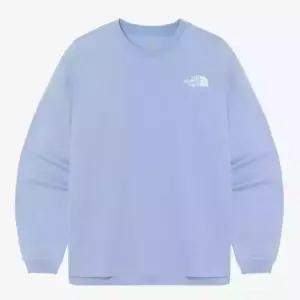 노스페이스 thenorthface NT7TR01M 화이트라벨 에센셜 긴팔 라운드티POWDER BLUE