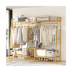 튼튼한 원목 스탠드 시스템 드레스룸 행거 수납행거 옷장행거 선반형