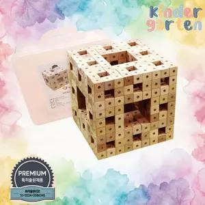 유아 창의력놀이 착착 붙는 원목 큐브 자석블럭 400p 교재세트 상상력쑥쑥