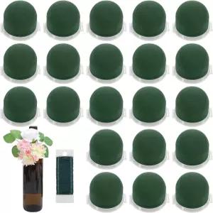 24개 미니 플로럴 폼 원형 홀더 오아시스 드라이 플로리스트 하프볼 1롤 35M 그린 와이어 블록 플라워