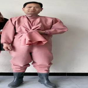 완전 방수 전신 해루질 우의 작업 고무 장화