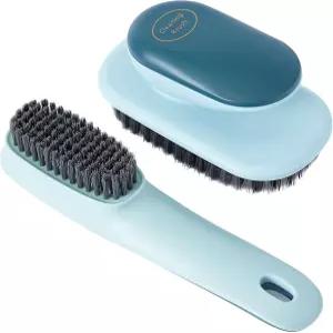 세탁 브러시 신발 청소 얼룩 제거용 가정용 의류 스크러빙 욕실 인체공학적 그립 이지 홀드 팩 2