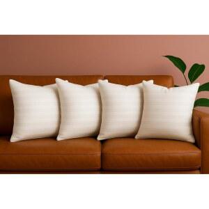 트렌디한 16X16 던지기 침대 4팩 장식용 스터퍼 저자극 소파 야외 필러 기계 세척기 흰색 삽입물 4개 베개 세트