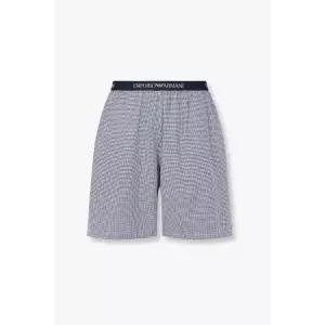 매장정품 EMPORIO ARMANI UNDERWEAR 남성 체크 패턴 엘라스틱 라운지 쇼츠_블루 0815331005 2507108509 235