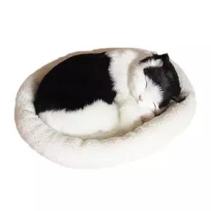 귀여운 장식소품 차량용 잠자는 고양이인형 호흡하는 고양이 강이지 모형 움직이는