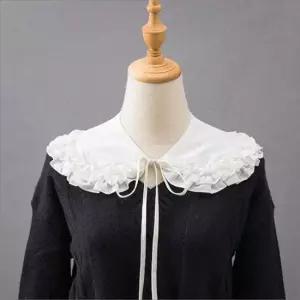 빅카라 레이어드 페이크 프릴 원피스 블라우스 러블리 브이넥페이크카라 브이넥블라우스