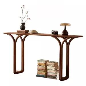 입구 콘솔테이블 현관 모델 엔틱 모던 가구 원목 선반 케이스 복도장 스트립 흑호두나무(1)