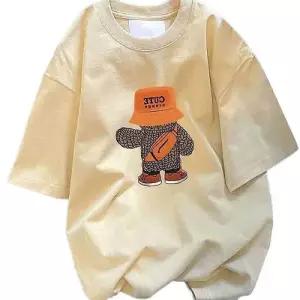 여자 여름 캐주얼룩 티셔츠 캐릭터 박시 반팔티 WFIOV1N