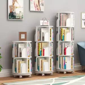 회전 원목 책꽂이 수납장 거실 책장 이동식 교구장