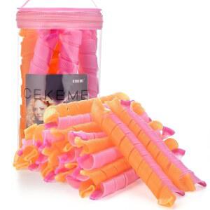 긴 머리를 위한 40pcs 무열 헤어 컬러, 22인치/55cm 스타일링 훅 포함, 여성 스파이럴 롤러 매직