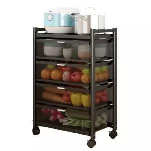 서랍형 진열대 찬장 선반 이동 주방용 캐비닛 수납 트롤리 과일