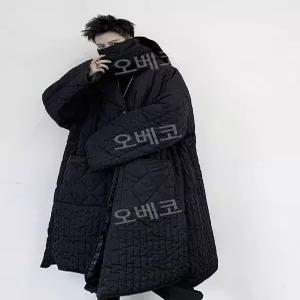 남성아우터 롱점퍼 롱패딩 롱코트 퀼트재킷 빅사이즈 루즈핏 오버핏 블랙