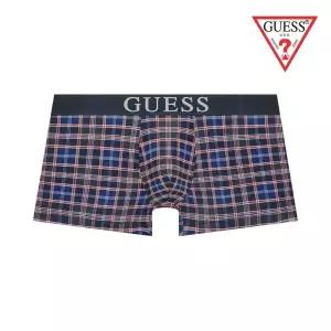 [롯데백화점]게스 네이비 타탄체크 진밴딩 드로즈 OCMDR493