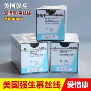 존슨앤드존슨 아이시강, 무스, 실크실 제직, 의료용 수술용 무흡수성 봉합사,  무스실