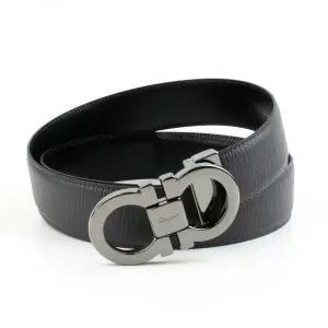 페라가모 헤머드가죽 더블 간치니 양면 벨트