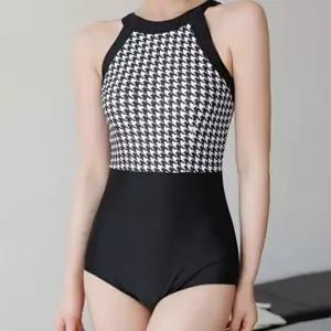 고품질 수영복 여성 비치웨어 고급 패드 내장 편한 체크 수영복 비치웨어 고급 내장 편한 WFIPTIA