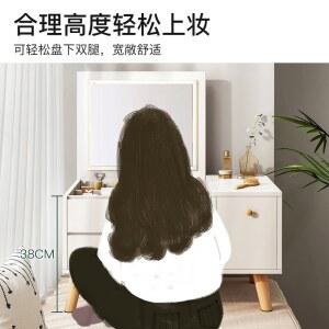 LED 좌식화장대 침실협탁 원목화장대 거울 좌식 길이40 세트 일체형 서랍 수납장