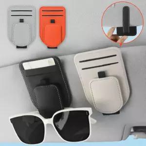 차량 선바이저 선글라스 안경 가죽 카드형 클립 홀더