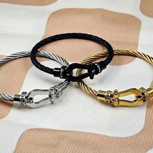 말발굽팔찌 여자 팔찌 말굽 레이어드 여성 남자 매듭 케이블 와이어 체인