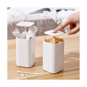 일상담다 1+1 원터치 면봉 이쑤시개 인공눈물 보관함 면봉통 디스펜서 케이스 꽂이 요지통 면봉함