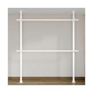 38mm 와이드 2단 행거 고정식 튼튼한 옷걸이 설치형 폭조절 건조대