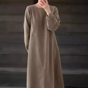 여성 가을 빅사이즈 절개 디자인 롱원피스 등원 스타일