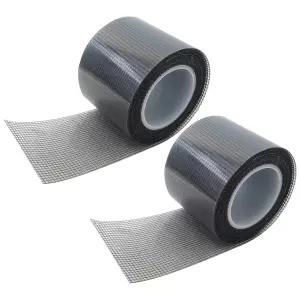 msgglun 새로운 2팩 블랙 윈도우 스크린 수리 테이프 또는 도어용 X 16.5 FT (360IN) 키트 2인치 강력 접착