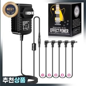 5웨이 일렉트릭 기타 이펙트 페달 전원 공급 장치  케이블 어댑터 데이지 체인 와이어 9V DC 1A US EU UK J