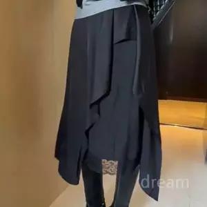 자수 A라인 빈티지 레이스 치마 쉬폰 미디스커트