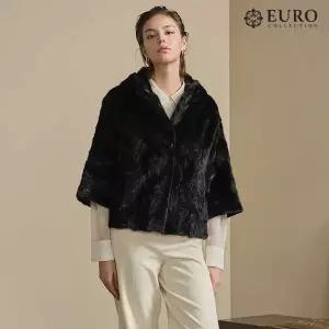 [유로컬렉션] 밍크 케이프 후드코트
