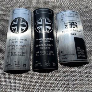 접이식 자전거 프레임 브롬톤 스팀 휠 보호 데칼 자전거 헤드 배지 엠블럼 용 장식 알루미늄 합금 스티커