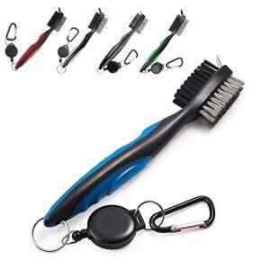 접이식 지퍼 라인 골프 클럽 브러쉬 클리너 맞춤 로고 골프 클럽 클리닝 브러쉬 양면 골프 클럽 브러쉬 골프 액세서리