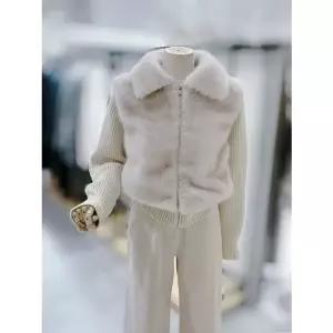 [갤러리아] [반에이크]니트배색 퍼집업(VB5ZFUM302Z)