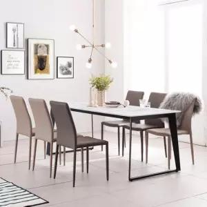 (착불) 헤이미쉬홈 아놀드 포세린 통세라믹 6인용 식탁 세트 1800