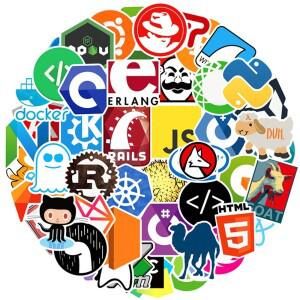 10/30/50/100PCS 프로그래머 괴짜 Java Git 스티커 낙서 아이콘 스케이트 보드 기타 노트북 전화 수하물