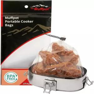 머프팟 휴대용 쿠커 백 7인치 X 10.5인치. 모든 배기 푸드 워머와 호환되며 내열성 식품 등급 BPA 프리.