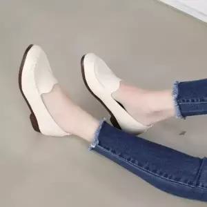 스티치 봄로퍼 여성 인조가죽 한복신발 기본단화