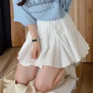 여성용 레이스 장식 셔링 미니스커트와 속바지