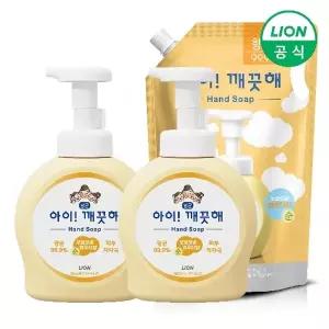 아이깨끗해 핸드워시 용기 490ml 2개+리필 1.8L 1개 (순/레몬 택1)